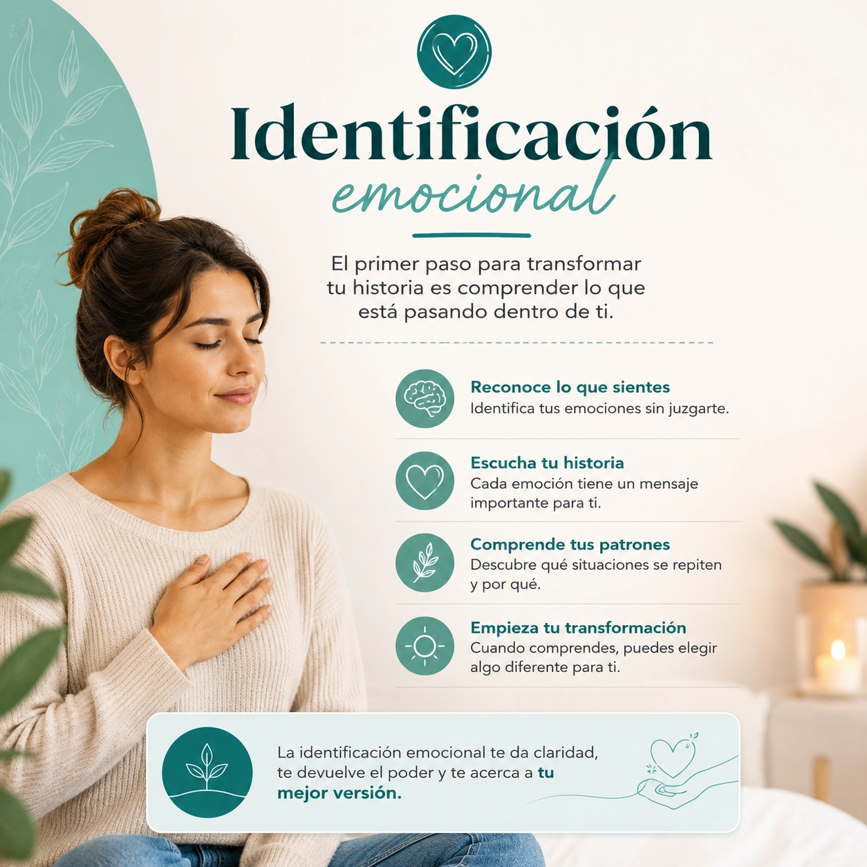 Mujer en un momento de calma emocional